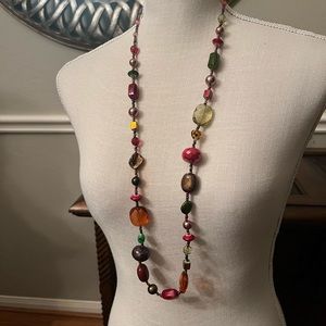 36”-40” Multi-color beaded Necklace like new